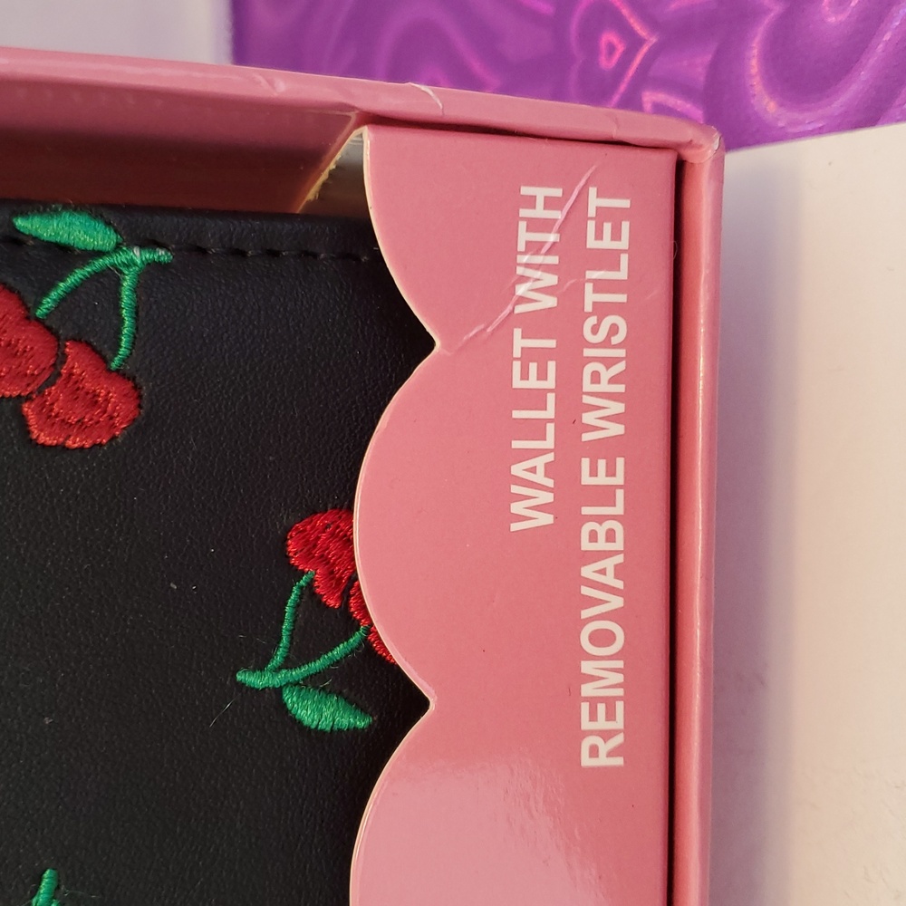 Betsey Johnson Black Wallet with Cherry Embroidery - Picture 2 of 2